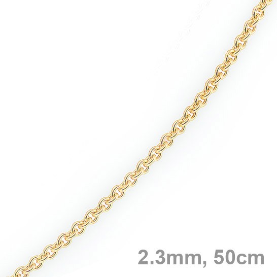 2,3mm Rundankerkette aus 585 Gelbgold 50cm