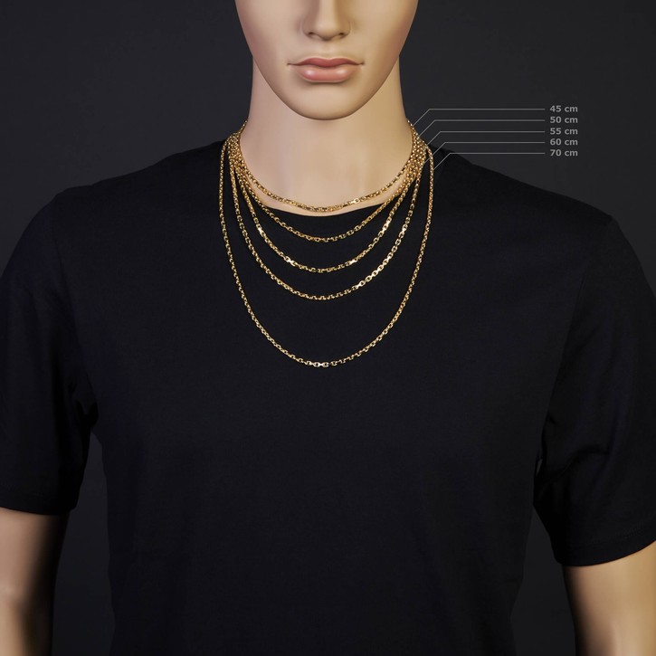 3mm Ankerkette aus 585 Gelbgold 50cm