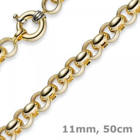 11mm Kette Collier Erbskette aus 585 Gold Gelbgold 50cm Unisex Goldkette 11mm Kette Collier Erbskette aus 585 Gold Gelbgold 50cm Unisex Goldkette