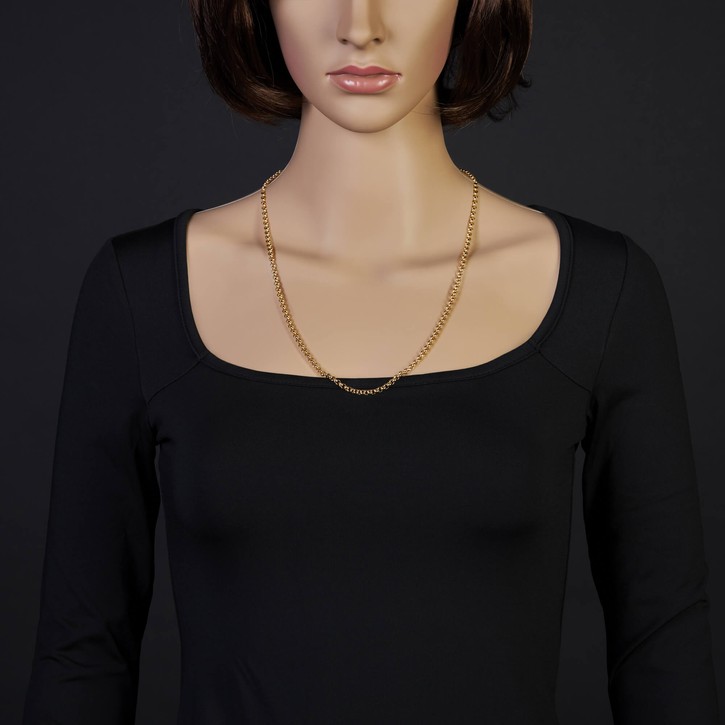 3,5mm Erbskette 585 Gelbgold 60cm