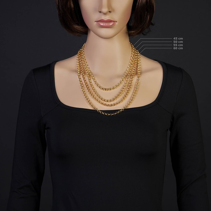5mm Erbskette 585 Gelbgold 55cm