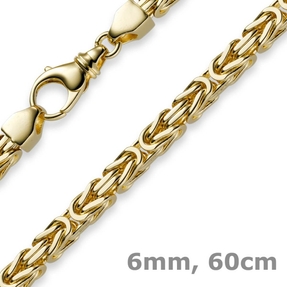 6mm Kette Halskette Königskette aus 585 Gold Gelbgold 60cm Herren Goldkette
