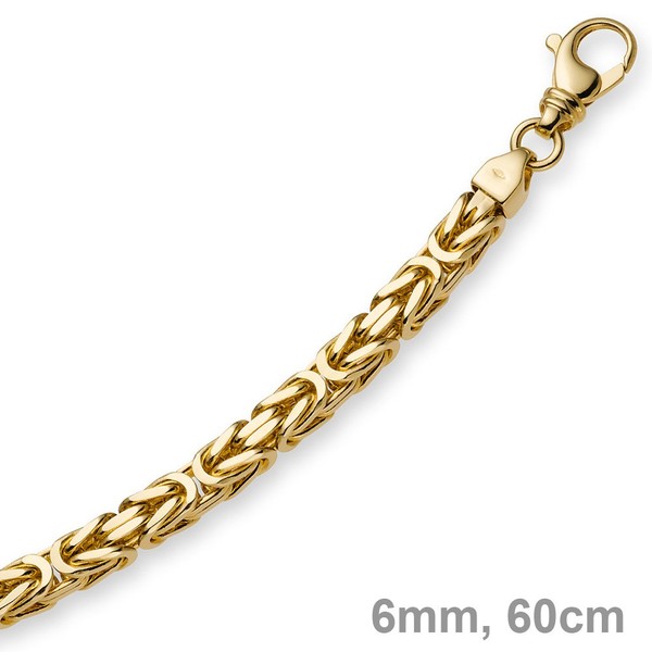6mm Königskette aus 585 Gelbgold 60cm