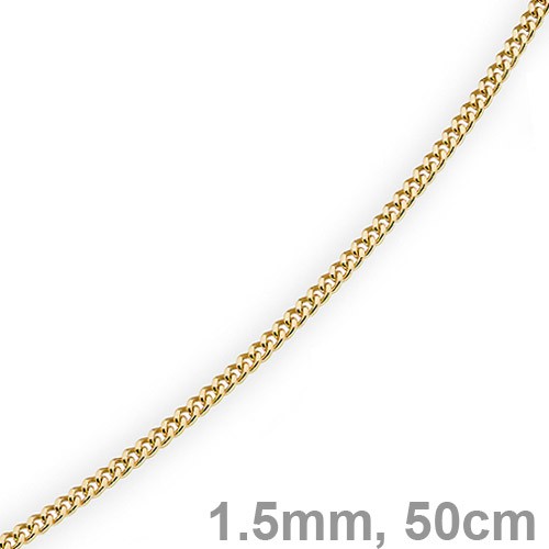 1,5mm Panzerkette aus 585 Gelbgold 50cm