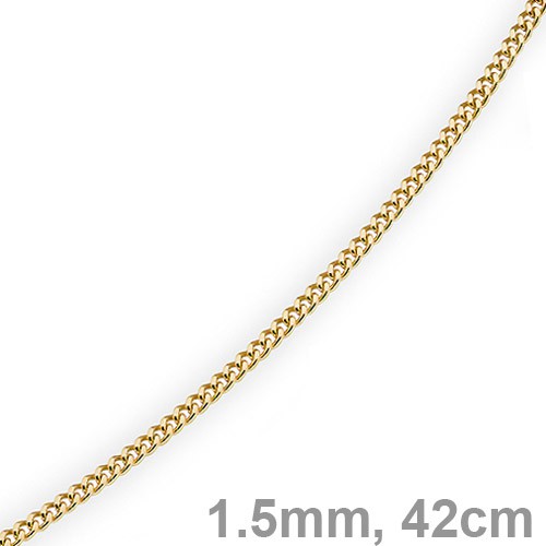 1,5mm Panzerkette aus 585 Gelbgold 42cm