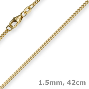 1,5mm Panzerkette Kette Collier aus 585 Gold Gelbgold Goldkette 42cm 1,5mm Panzerkette Kette Collier aus 585 Gold Gelbgold Goldkette 42cm