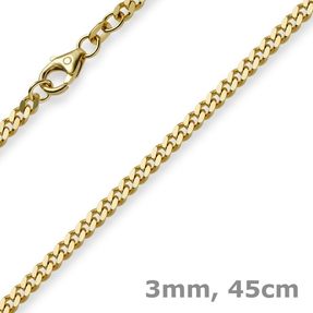 3mm Panzerkette Kette Collier aus 585 Gold Gelbgold Goldkette 45cm 3mm Panzerkette Kette Collier aus 585 Gold Gelbgold Goldkette 45cm