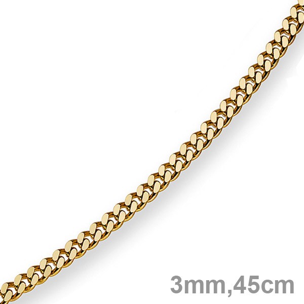 3mm Panzerkette 585 Gelbgold 45cm