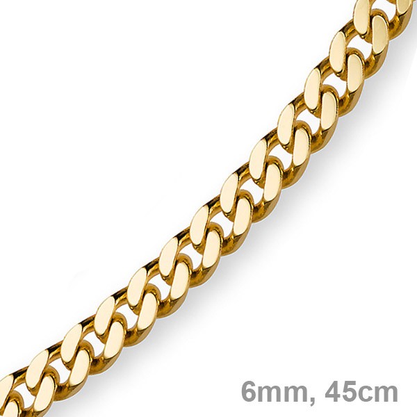 6mm Panzerkette 585 Gelbgold 45cm