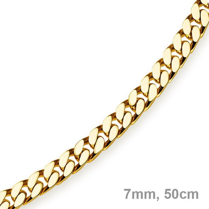 7mm Panzerkette 585 Gelbgold 50cm