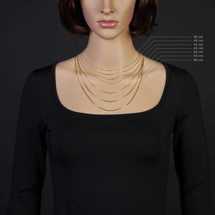 1mm Schlangenkette 585 Gelbgold 55cm