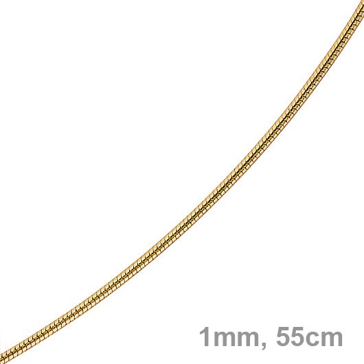 1mm Schlangenkette 585 Gelbgold 55cm