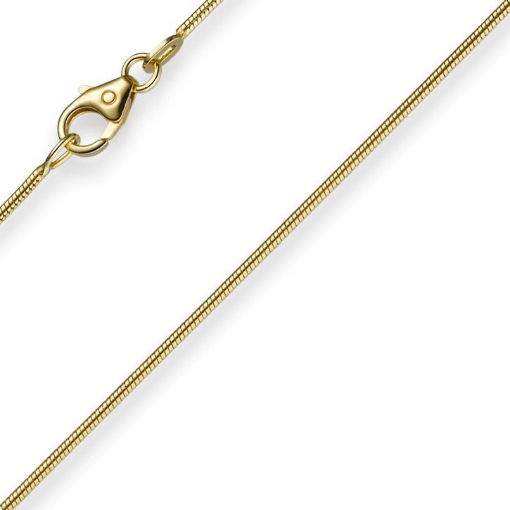 1mm Schlangenkette 585 Gelbgold 45cm