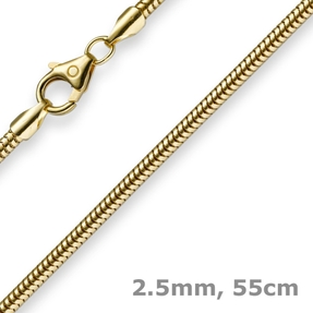 2,5mm Kette Collier Schlangenkette aus 585 Gold Gelbgold 55cm Damen Goldkette 2,5mm Kette Collier Schlangenkette aus 585 Gold Gelbgold 55cm Damen Goldkette