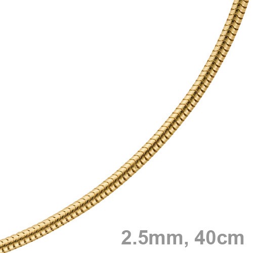 2,5mm Schlangenkette 585 Gelbgold 40cm