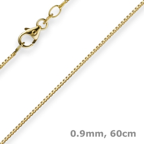 0,9mm Venezianerkette Kette Collier aus 585 Gold Gelbgold 60cm Damen