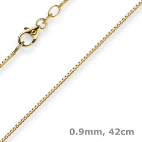 0,9mm Venezianerkette Kette Collier aus 585 Gold Gelbgold 42cm Damen 0,9mm Venezianerkette Kette Collier aus 585 Gold Gelbgold 42cm Damen