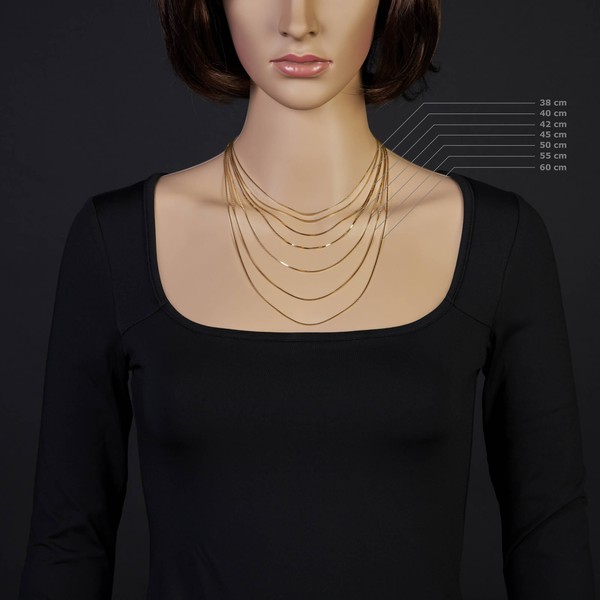 0,9mm Venezianerkette 585 Gelbgold 42cm