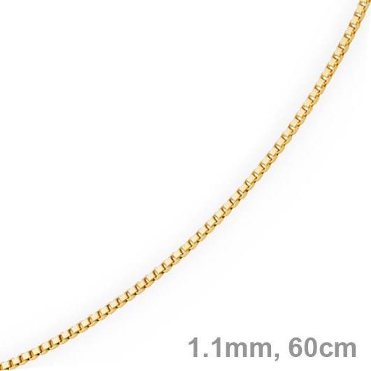 1,1mm Venezianerkette 585 Gelbgold 60cm