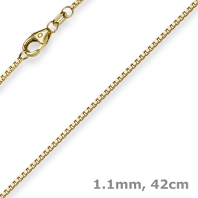 1,1mm Venezianerkette Kette Collier aus 585 Gold Gelbgold 42cm Damen
