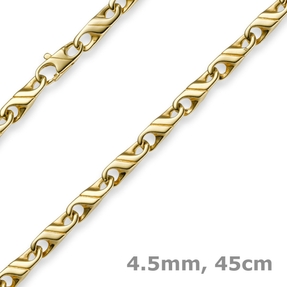 4,5mm Viktoriakette Kette Collier aus 585 Gold Gelbgold 45cm, Goldkette