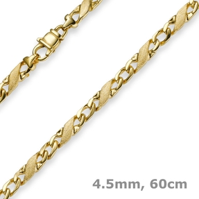 4,5mm Rockwellkette X-Panzerkette Collier 585 Gelbgold matt/glänzend 60cm Herren 4,5mm Rockwellkette X-Panzerkette Collier 585 Gelbgold matt/glänzend 60cm Herren