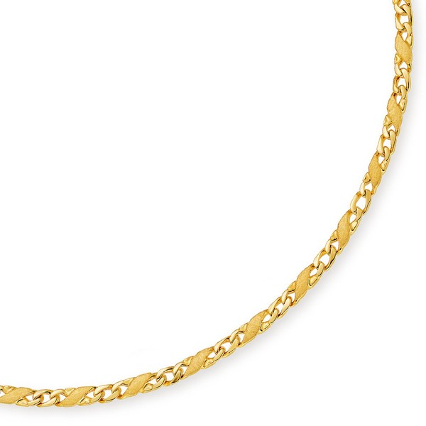 4,5mm Rockwellkette matt 585 Gold 50cm