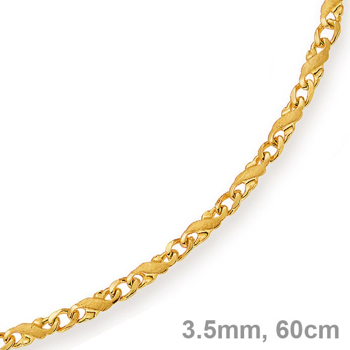 3,5mm X-Panzerkette matt 585 Gold 60cm
