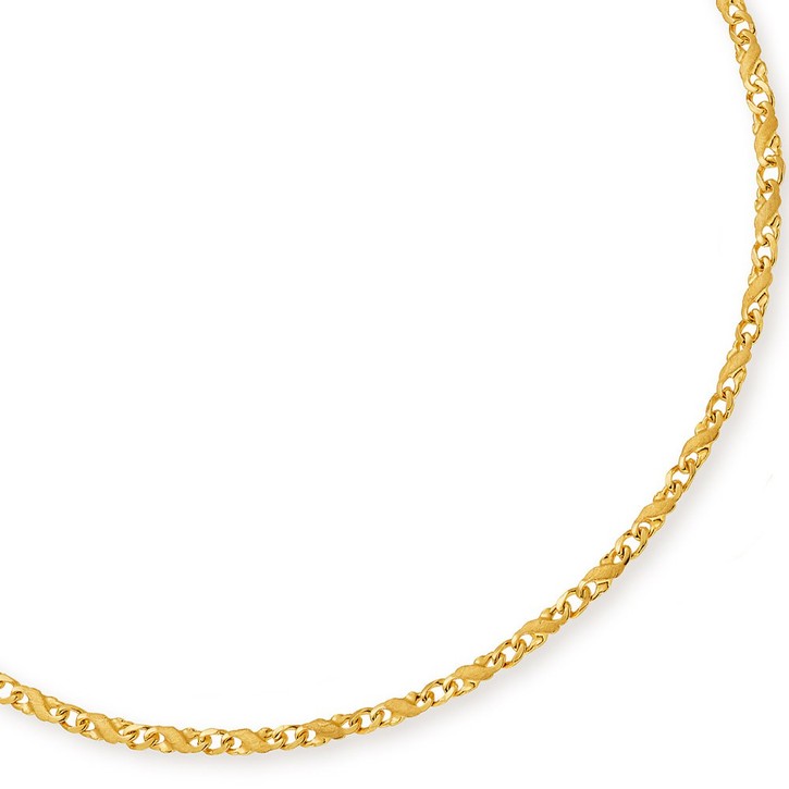 3,5mm Rockwellkette matt 585 Gold 55cm