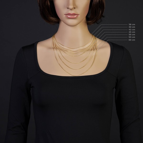 1,5mm Zopfkette 585 Gelbgold 45cm
