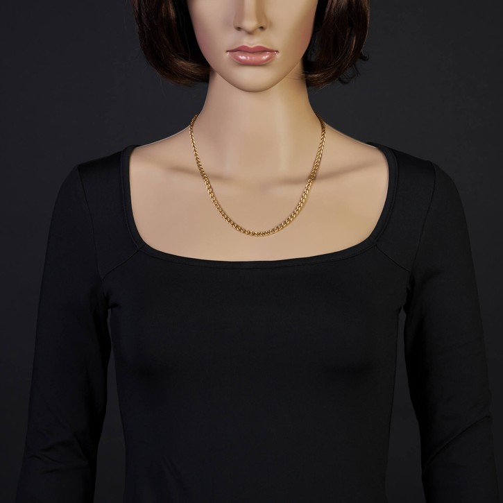 4mm Zopfkette 585 Gelbgold 50cm