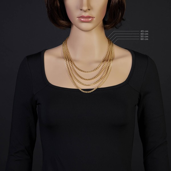 4mm Zopfkette 585 Gelbgold 50cm
