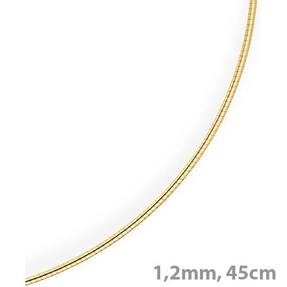 1,2mm Halsreif Omegareif Omegakette 585 Gold Gelbgold Goldkette 45cm Damen