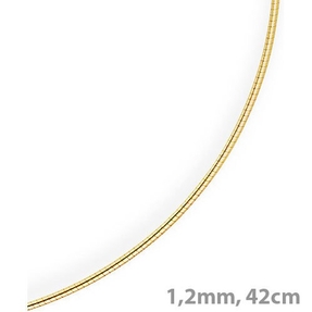 1,2mm Halsreif Omegareif Omegakette 585 Gold Gelbgold Goldkette 42cm Damen