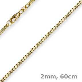 2mm Panzerkette Kette Collier aus 750 Gold Gelbgold Goldkette 60cm Unisex 2mm Panzerkette Kette Collier aus 750 Gold Gelbgold Goldkette 60cm Unisex