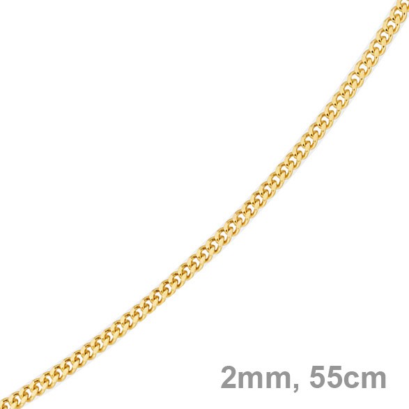 2mm Panzerkette 750 Gelbgold 55cm
