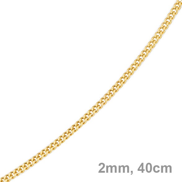 2mm Panzerkette 750 Gelbgold 40cm