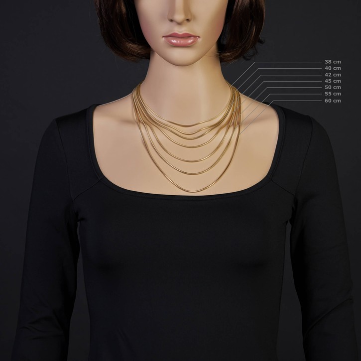1,9mm Schlangenkette 750 Gelbgold 40cm