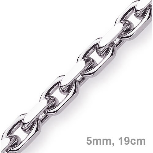 5mm Armband 585 Weißgold 19cm