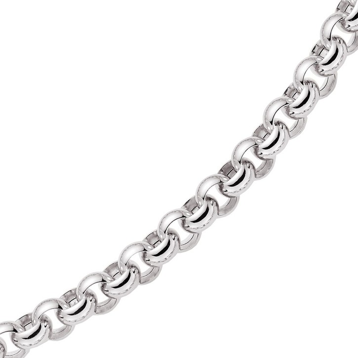 11mm Armband Erbskette 585 Weißgold 19cm
