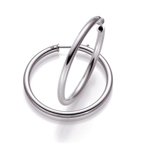 Paar Creolen 36x3mm rund 585 Gold Weißgold, Ohrringe Ohrschmuck glänzend Damen