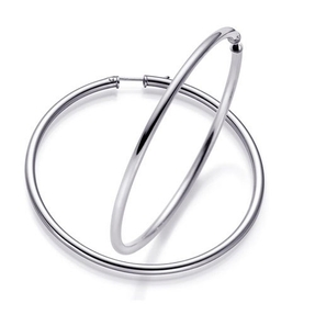 Paar XL Creolen 65mm große Ohrringe Ohrschmuck aus 585 Gold Weißgold für Damen