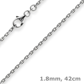 1,8mm Kette Collier Ankerkette Halskette 585 Gold Weißgold 42cm 1,8mm Kette Collier Ankerkette Halskette 585 Gold Weißgold 42cm
