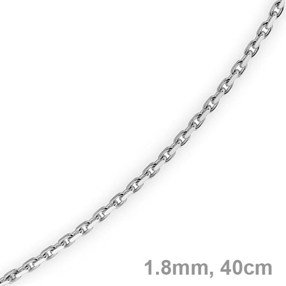 1,8mm Ankerkette aus 585 Weißgold 40cm