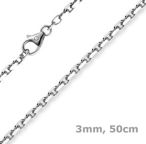 3mm Kette Collier Ankerkette Halskette 585 Gold Weißgold 50cm Unisex 3mm Kette Collier Ankerkette Halskette 585 Gold Weißgold 50cm Unisex