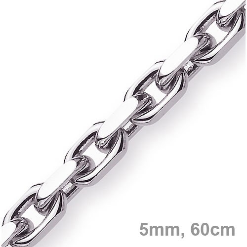 5mm Ankerkette aus 585 Weißgold 60cm