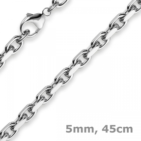 5mm Kette Collier Ankerkette Halskette 585 Gold Weißgold 45cm