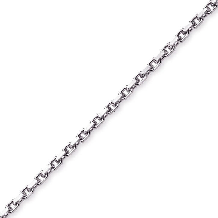 6,5mm Ankerkette aus 585 Weißgold 60cm