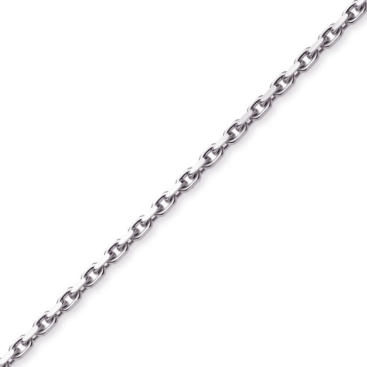 6,5mm Ankerkette aus 585 Weißgold 55cm