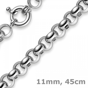 11mm Kette Collier Erbskette Halskette 585 Gold Weißgold 45cm